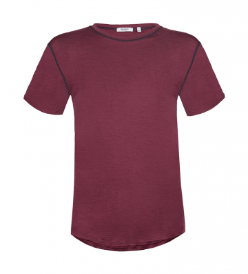 T-SHIRT LAINE MERINOS 145 H BORDEAUX