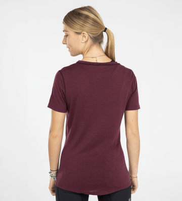T-SHIRT  LAINE MERINOS 150 W BORDEAUX