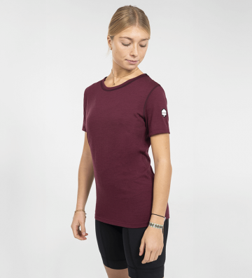 T-SHIRT  LAINE MERINOS 150 W BORDEAUX