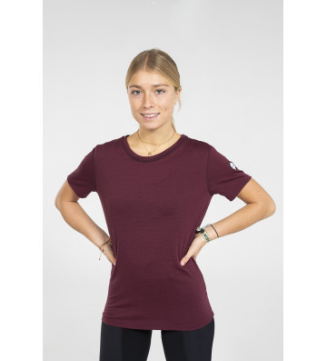 T-SHIRT  LAINE MERINOS 150 W BORDEAUX