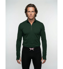 Base layer demi zip laine mérinos homme 240H vert Forest  - OGARUN