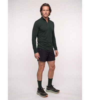 Base layer demi zip laine mérinos homme 240H vert Forest  - OGARUN