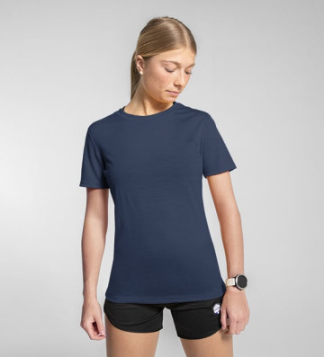 T-SHIRT LAINE MERINOS 145 W  BLEU