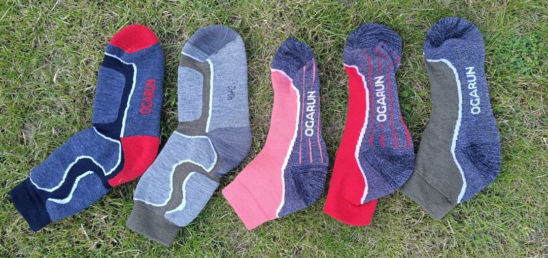 Les chaussettes OGARUN, en vert blanc rouge
